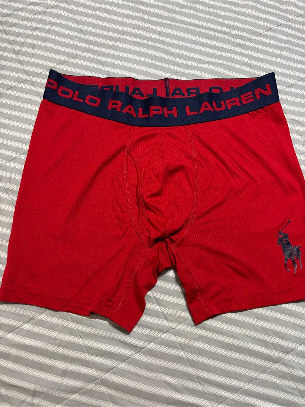 Polo by Ralph Lauren Red Boxer Briefs with Navy Logo Waistband